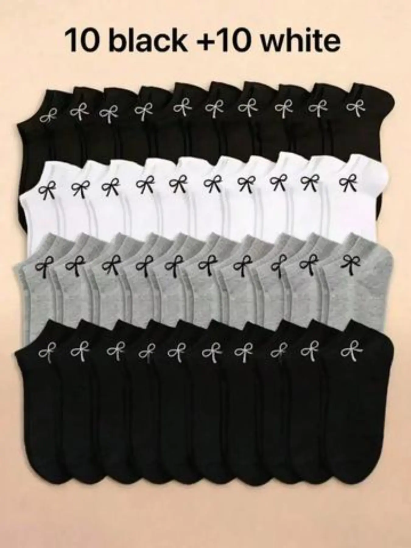 Women's Bowknot Low Top Socks, Short Socks, Casual Fit Comfortable Soft Invisible Crew Socks, Breathable Summer Thin Socks, Casual Comfy Socks, Womenswear