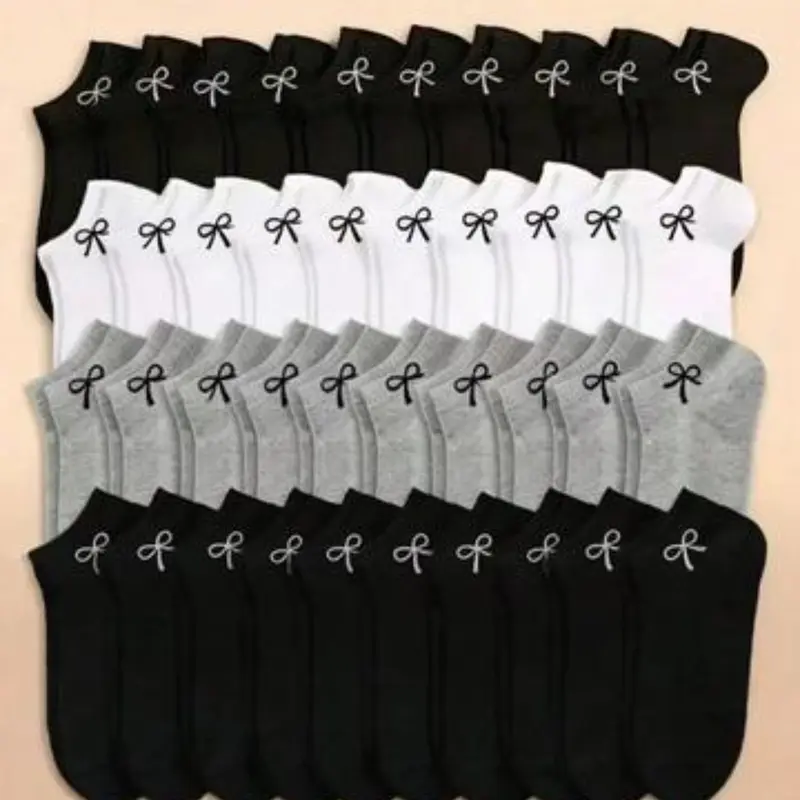 Women's Casual Comfortable Bowknot Low Top Socks, Short Invisible Socks, Soft Breathable Summer Thin Socks, Casual Stylish Socks