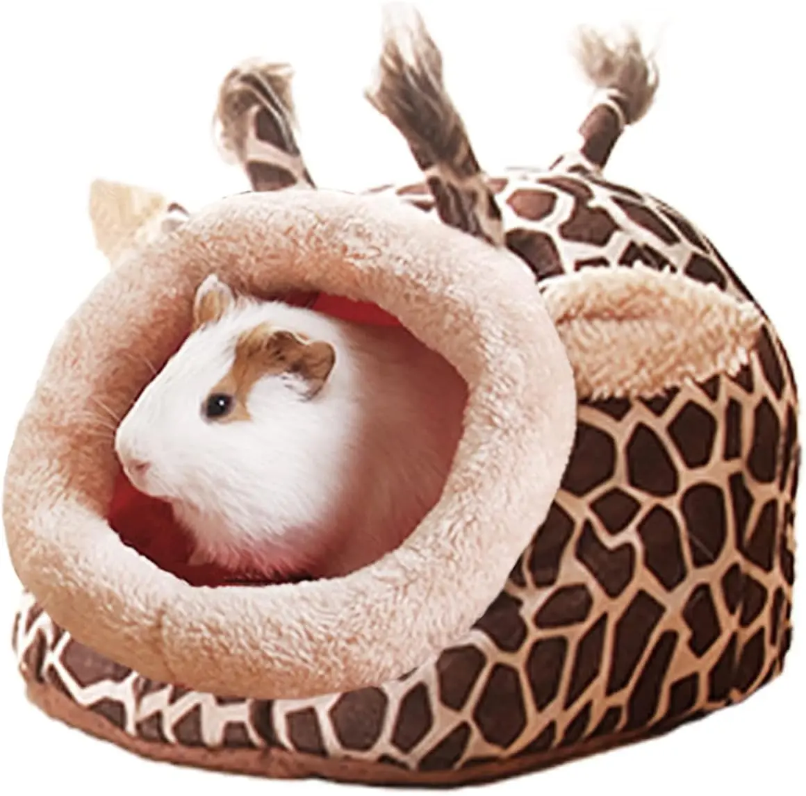 Small Animal Bed and Hideout - Detachable Cartoon Nest with Good Resilience (3 Sizes) for Hamsters, Guinea Pigs, Rats - Ferret Hedgehog Cage Accessories Supplies, Adorable Cartoon Shape