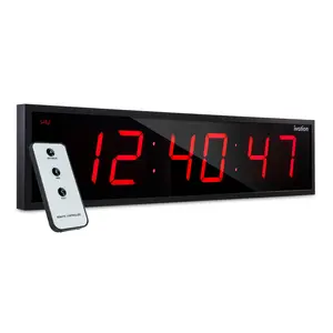 Ivation Huge Large Big Oversized Digital LED Clock 30 Inch Red 6-Level Brightness Remote Control Shelf or Wall Mount with Built-In Holes & Hardware