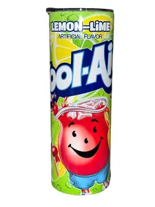 Lemon-Lime Kool-Aid - 20oz oz 20 oz. 20oz. - Skinny Straight Sublimation Tumbler - Amy's Tumbler Junkies - Your Favorite Tumbler Shop!