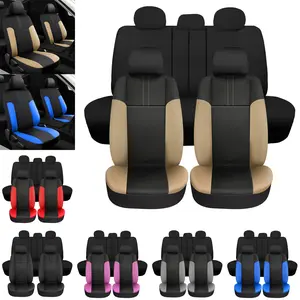 Universal Car Seat Covers For Front&Rear Seats, Cloth Car Seat Cover, Breathable and Washable Universal Interior Covers For Auto, SUV, Sedan,Airbag Compatible&Easy to Install