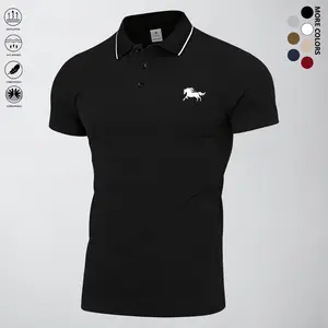 Men’s summer casual polo T-shirt — lightweight polyester; suitable for outdoor activities, commuting, and vacations; machine washable; all-season comfort; everyday fashion styling; business style; fabric with an elegant feel.