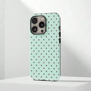 Mint Green Polka Dot Phone Case, Cute Y2K Style. Compatible With IPhone 17, 16, 15, 14, 13, 12, 11 Pro Max Plus Models,International Version, Not The Domestic Version