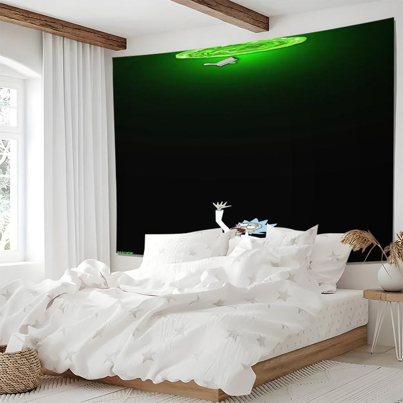 Rick and Morty Pattern Durable Decorative Tapestry for Home Decor, Stylish Room Flag, Unique Wall Art for Living Room and Bedroom, Gift for Kids and Teens