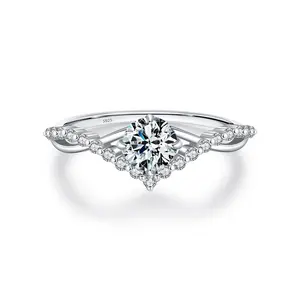 S925 pure silver morganite crown wedding ring - an indispensable part of the proposal ceremony, the perfect proposal ring