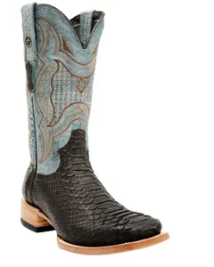 Tanner Mark Men's Python Exotic Western Boot Broad Square Toe - Tmx208022