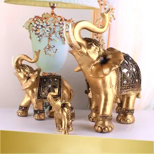 Resin Elephant Craft for Cross Border Gifting Animal Themed Wealth Bringing Decorative Piece for Home Room Cabinet Trending 9x9x4.5cm 130g Small Size Handmade