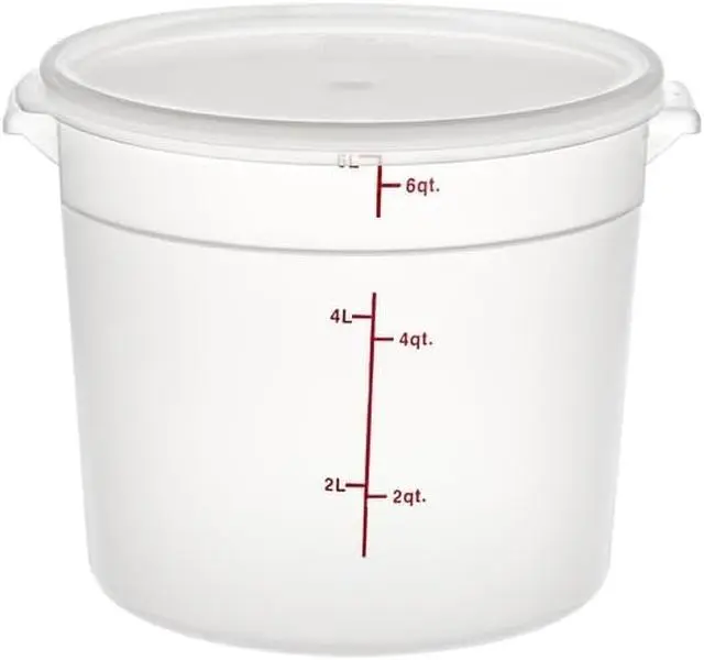6-Quart Round Food Storage Container with Lid Reusable Stackable Plastic Kitchen Canisters