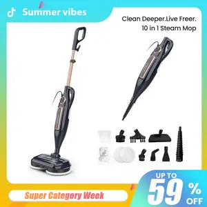 [Summervibes]DEVOAC 10-in-1 Electric Steam Mop with Detachable Handheld Steamer Lightweight for Walls Floors,Tiles Tackles Grease&Sticky Messes,Steam Cleaner For House, Multi-Accessories Portable Cleaning tiktokshopspringglowup
