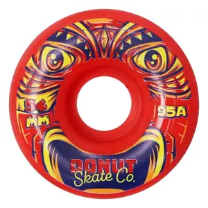 Donut Skate Co. 54mm - 95a Tiki Skateboard Wheels for Tricks, Skateparks, Street Skating, Cruising, Wear Resistant, Set of 4