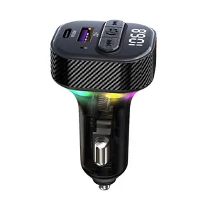 Car Fm Transmitter BT Adapter Pd30w, Fast Charging Dual Port USB a Type-C, Car Charger for iPhone Android, Handsfree Call Music Player