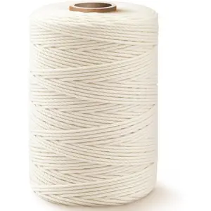 600 Feet 2mm Cotton Butcher Twine String Soft Food Safe for Cooking Craft Baker Kitchen Meat Turkey Sausage Roasting Gift Wrapping Gardening Crocheting Knitting