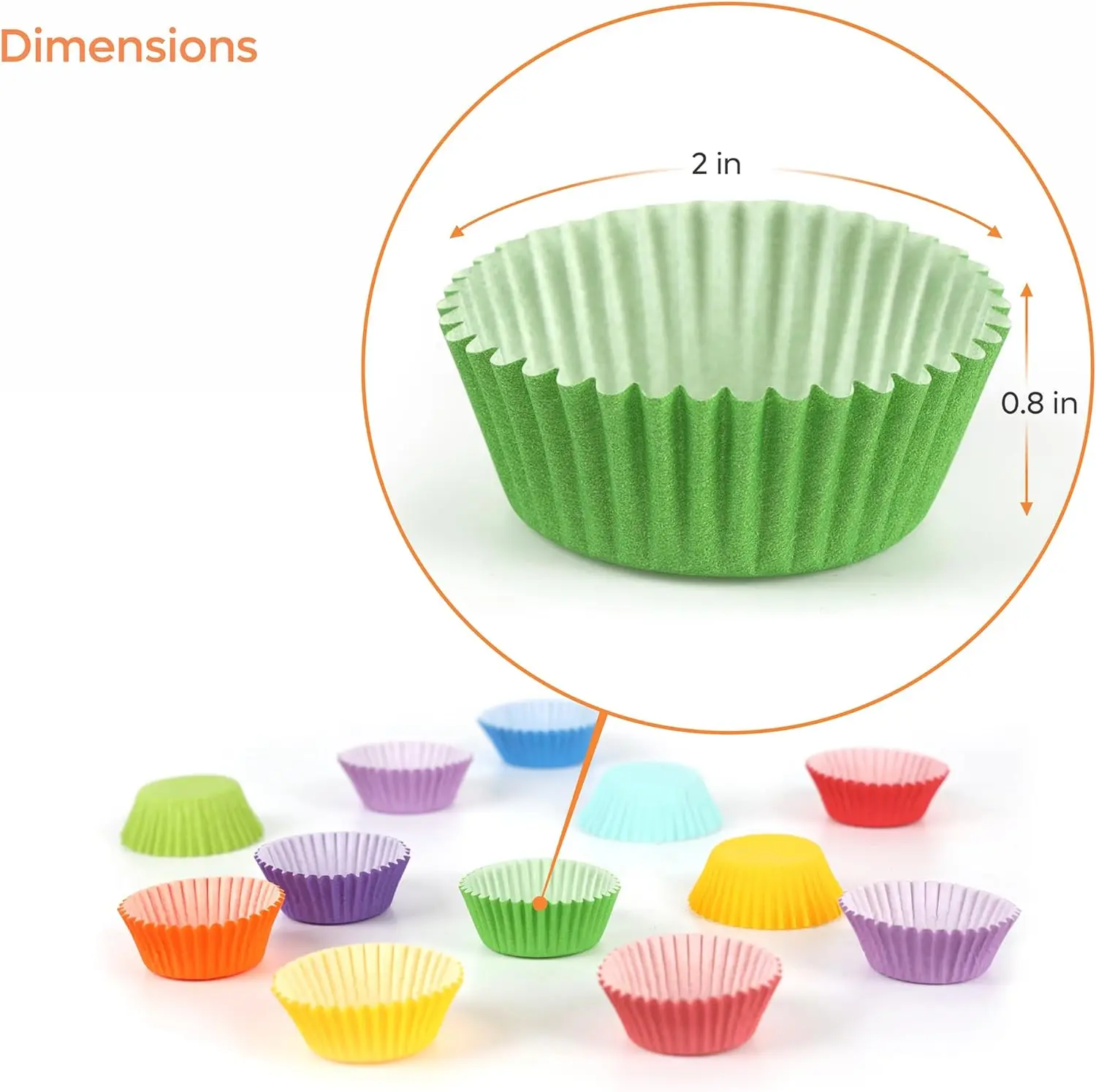 500 Pcs Assorted Bright Colors Small Cup-Shape Rainbow Mini Cupcake Liners, Food Grade Greaseproof Baked Bakeware Muffin Cups (Formerly Comfy Package)