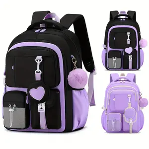 New lightweight multi-pocket women's backpack, suitable outdoor leisure, camping, and travel, 15.6inch laptop backpack, student backpack, purple backpack, equipped with adjustable shoulder straps, smooth zipper, ideal daily travel