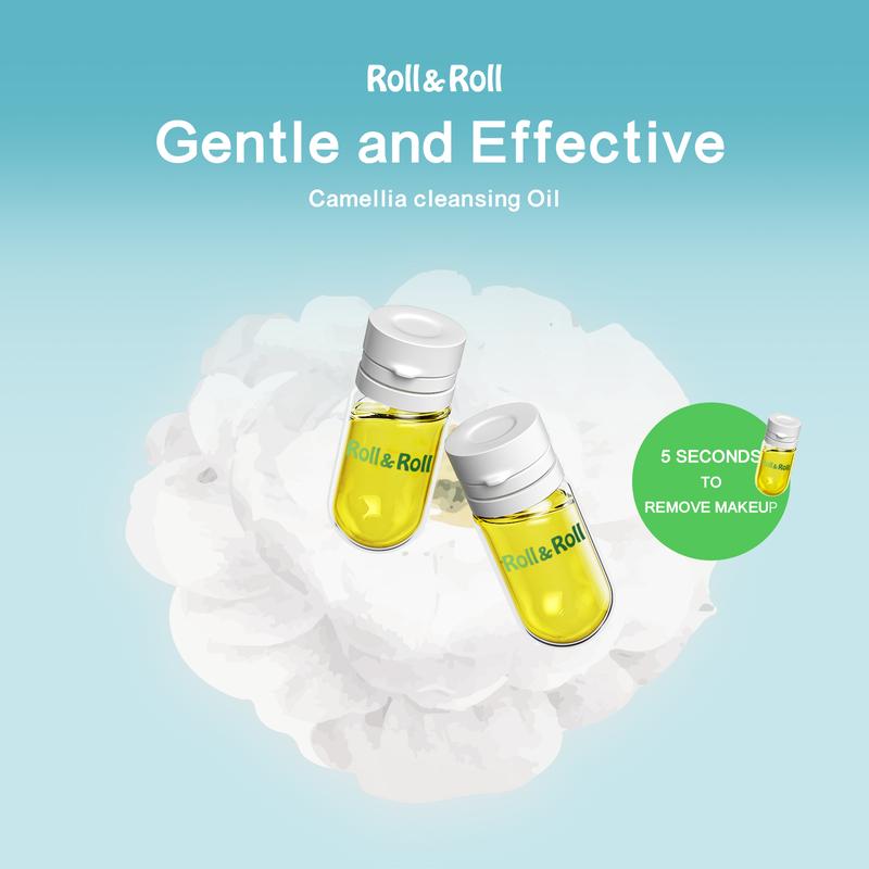Roll&Roll Natural Cleansing Oil – Waterproof Makeup Remover Oil, Nourishing and Gentle for Sensitive Skin and All Skin Types Floral Acne