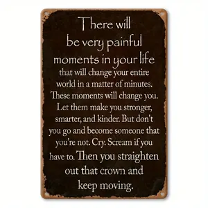 2D Flat Retro Metal Sign with Inspirational Quote Waterproof Iron Motivational Plaque Pre Drilled Holes for Easy Wall Mounting No Electricity Needed Ideal for Home Garden Bar Man Cave Decor Perfect Gift for Fathers Day Graduation or Independence Day