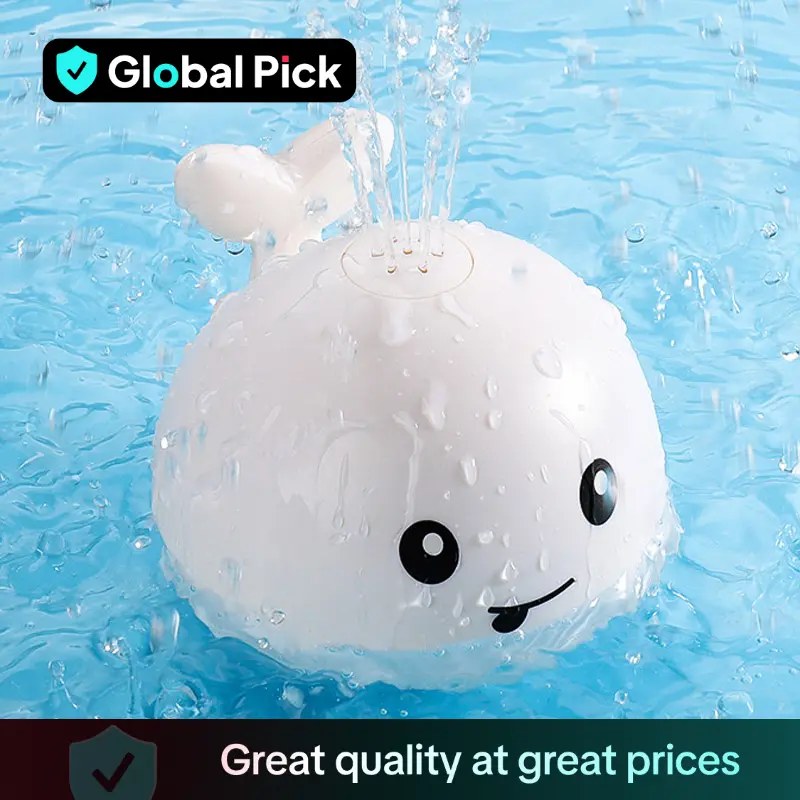 Whale Design Water Sprinkler Toy, Bathtub Sprinkler Toy, Bath Toys, Water Spray Toy with Light , Bathing Toys, Swimming Pool Toys, Birthday Gift, Elec