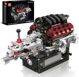 Mould King 10227 Technik Mechanical V8 Engine Building Blocks Toy, 787 Pieces Engine Electric Motor Drive Clamping Blocks Construction Kit Toy Gift for Boys 8+