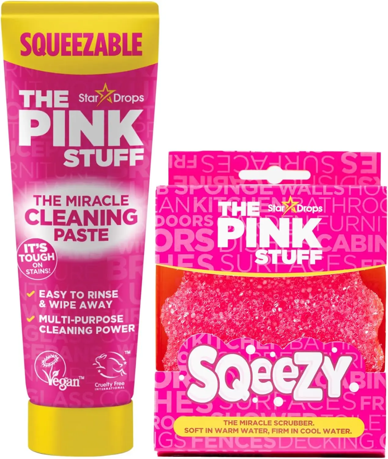 The Pink Stuff Squeezable Cleaning Paste with SQeeZY Sponge The Pink Stuff Squeezable Cleaning Paste with SQeeZY Sponge