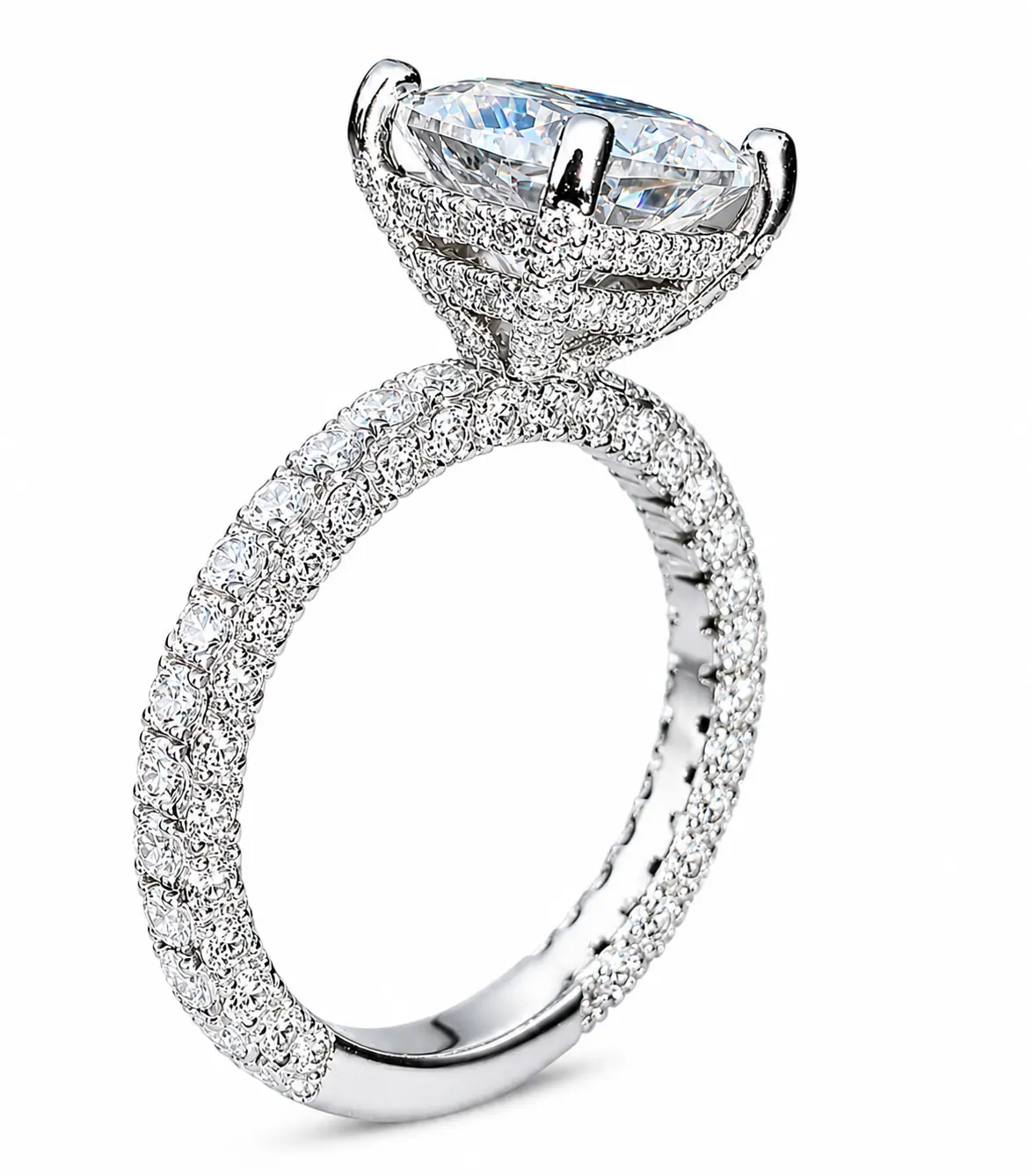 Silver-Coated Solitaire Wedding & Engagement Ring with Artificial Morganite Gemstone, Solitaire Ring Beautiful Rings Jewelry Rings