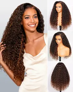 Arabella 13x6 Three-Go Glueless Wig Chestnut Brown Ombre Water Wave With Drawstring For Beginner