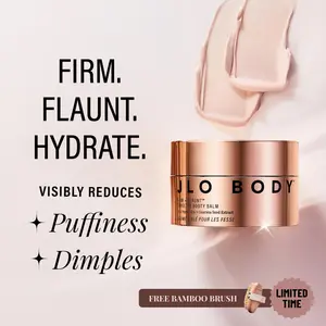 JLO BEAUTY Firm + Targeted Booty Balm – Firming, Hydrating & Stretch‑Mark Smoothing Balm with Guarana & Pink Pepperslim Non Greasy Moisturized Skin Repair, Body Repair