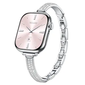 Missair Dazzling Bracelet Band Compatible with Apple Watch Series 1-11, SE & Ultra，Women's Slim Wristband Metal Strap Wearable Accessories