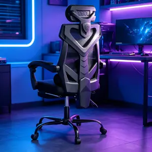 Mr IRONSTONE Ergonomic Office Gaming Chair with Footrest & Adjustable Lumbar Support, High Back Home Desk Chair, 90-135° Tilt Lock and Wide Cushion, Big and Tall Mesh Chairs for Man Woman, Black Task Chair, 400lbs Capacity