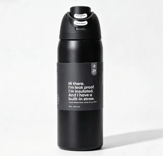 32oz Vacuum Insulated Tumbler With Flip Straw Lid | Spill Resistant Reusable Water Cup For Commute School Sports