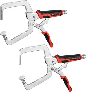2-Pack Pocket Hole Clamp, 12.5-Inch Right Angle Woodworking Clamps for Joinery & DIY Projects