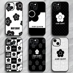 M-Mary Q-Quant Fashion Art Phone Case Black Matte Thin Protective Cover For iPhone 11-17 Pro Max/Plus & Samsung Galaxy S23-S25