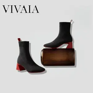 VIVAIA Women's Square-Toe Water-Repellent Block-Heel Boots – Stable, All-Day Comfort Winter Boot (Regina Pro), Bootie, Ankle Boots