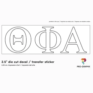 Pro-Graphx Theta Phi Alpha Sticker Greek Sorority Decal for Car, Laptop, Windows, Officially Licensed Product, Girls College Group Monogram Design 2.5" Tall - White