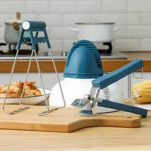 Anti-Scalding Clip Bowl Plate Clamp Set of 3, Hot Plate Gripper, Bowl Clip, Kitchen Tongs, Mini Silicone Oven Gloves, Stainless Steel Anti-Scalding Bowl Plate Dish Gripper Clips Clamp for Microwave Toaster Oven Steamer Air Fryer Pans