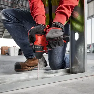 FJNATINH M12 Compatible Cordless Impact Driver & Drill, Brushless Motor, Compact for Home Renovation, Universal Fit, Red Aluminum Alloy, Battery Powered (Battery Not Included), ≤36V - Ideal for DIY Projects & Handyman Use