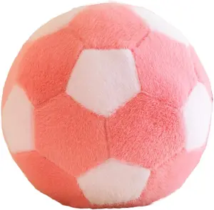 7" Soccer Plush Ball Shaped Pillow Toy Football Stuffed Animal Room Decor,Pink