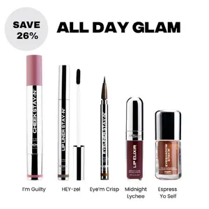 sacheu All Day Glam 5-Piece Makeup Set | Lip Liner, Gloss, Eyeshadow, Eyeliner & Cheek STAY-N Kit | Full Face Long-Wear Makeup Set