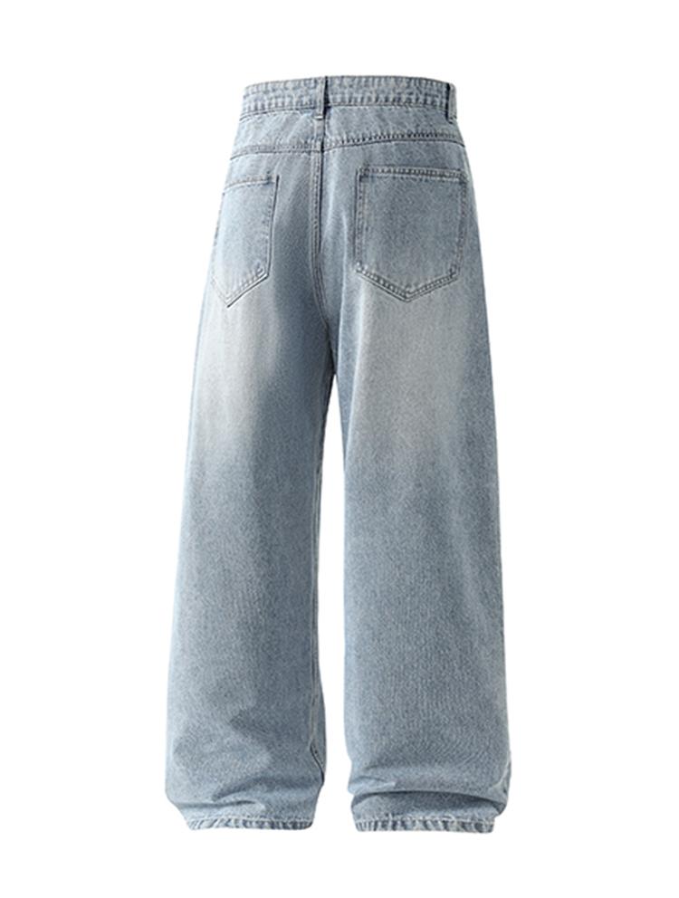 3-pack men’s jeans for autumn/winter, high cotton content, simple versatile straight-leg classic vintage jeans—men’s pants suitable for everyday commuting and casual wear.