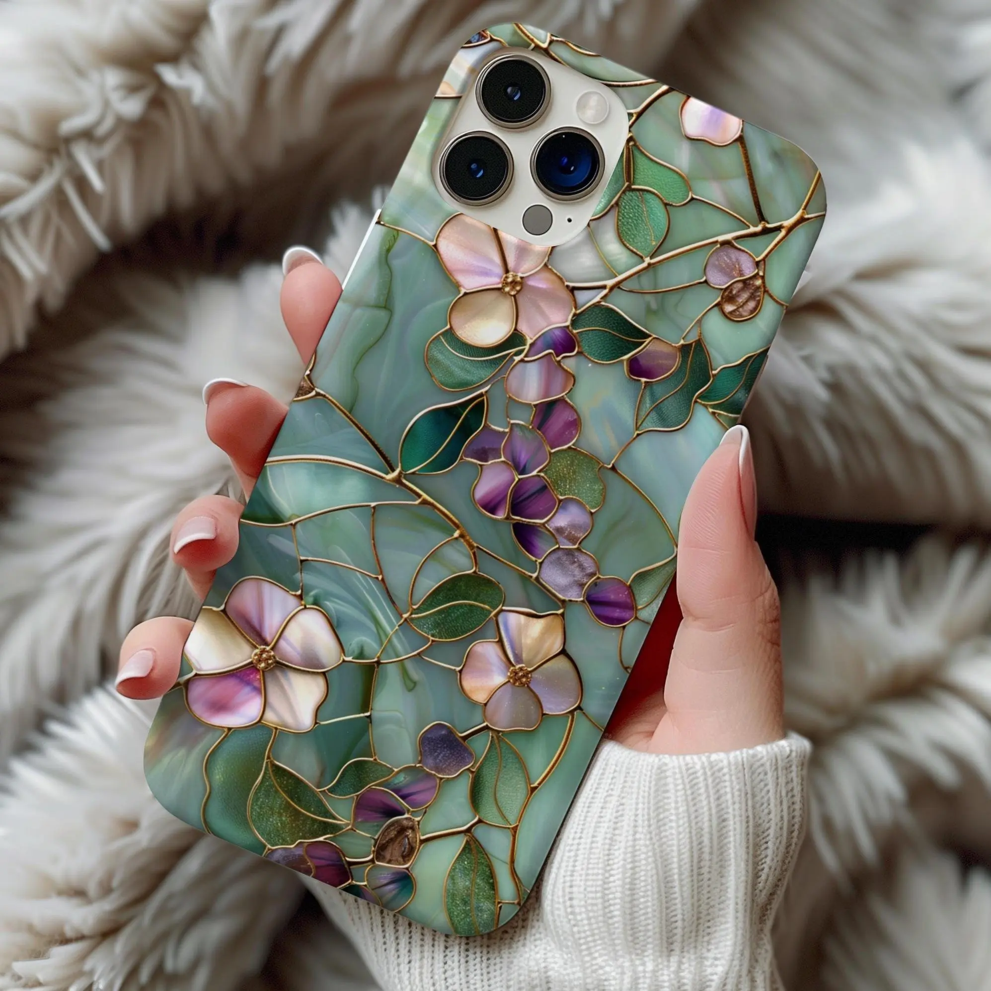 Wildflower Mosaic Stained Glass MagSafe Phone Case Artful Wildflower Botanical P