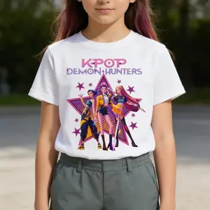 Cartoon Kpop Anime themed T-shirts, soft, comfortable, and breathable short-sleeved, suitable for sports and everyday wear.