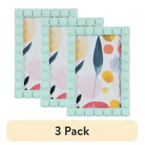 (3-Pack) 4x6 Beaded Mint Decorative Tabletop Picture Frames