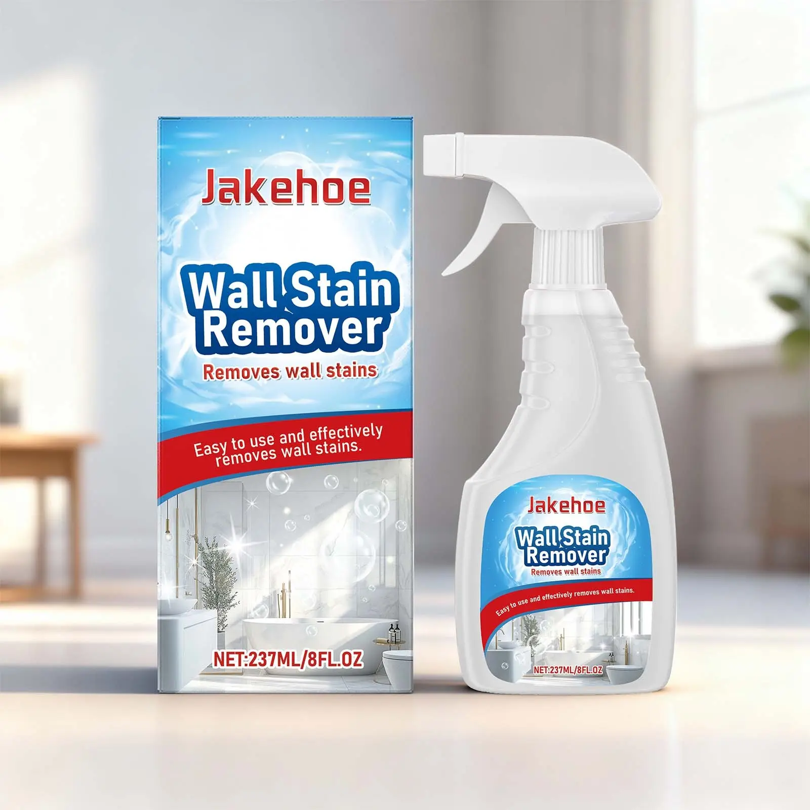 Jakehoe Wall Stain Cleaner, Home Use Wall Tile Seam Mildew Spot Mold Inhibitor Spray, Effective Grime Removal Solution, Stain Remover Spray, Tile Grout Cleaner