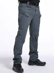 Men's Four-Season Functional Work Pants, Casual Fitted Pants, Casual Trousers, Durable fabric with multiple pockets, regular fit, machine washable, Elastic waistband for outdoor activities, outdoor hiking, commuting