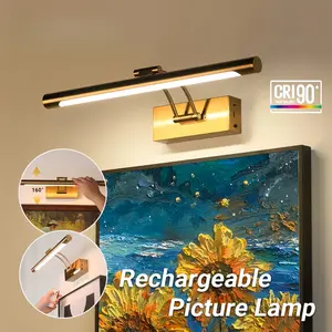 4PCS Rechargeable LED Wall Lamp 40CM Wireless Lamp 4400mAh Picture Light with Remote Control Interior Wall Light, Gold/Black
