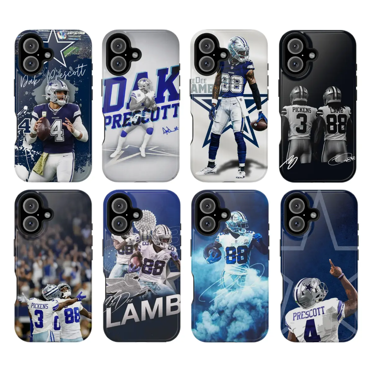 Dak Prescott, Ceedee Lamb, George Pickens Phone Case, Shockproof Case Cover Compatible With iPhone 16 15 14 13 12 11 Pro Max X XS, Galaxy S25 S24 S23 S22 Ultra