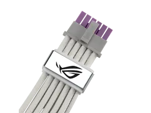 ASUS ROG Equalizer White Edition 12V-2x6 PCIe Cable (ATX 3.1 & PCIe 5.1, Load Balance PSU-to-ROG Equalizer Power, Reduction of Current Variation, Enhanced Graphics Card Protection), 3 Year Warranty