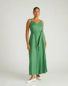 Promenade Linen Jumpsuit - Clover