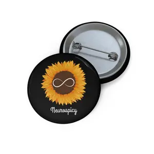 Sunflower Infinity Neurospicy Pin Button