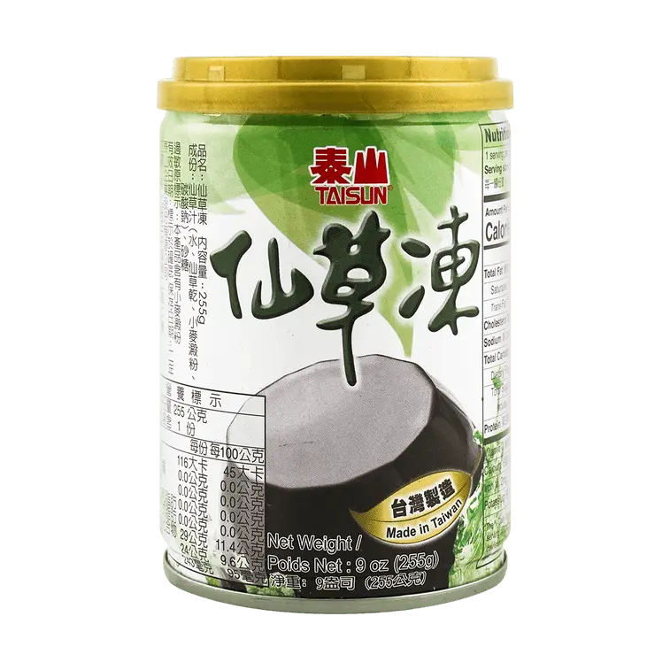 Taisun Smooth Grass Jelly Pudding - 255g Refreshing Subtly Sweet Treat, Jelly Cubes Dessert Snack, Chilled on Its Own or Poured Over Shaved Ice, Custard Puddings & Jelly, Liquid